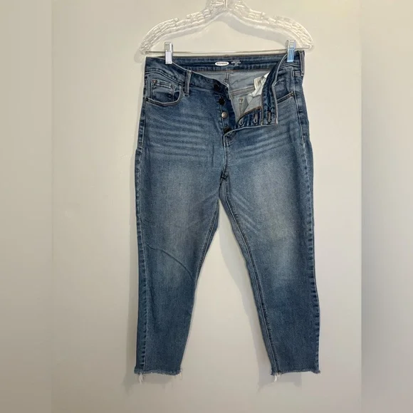 Old Navy Women’s Denim Blue Jeans 4 Button Rockstar Super Skinny Ankle Midrise - Picture 6 of 16